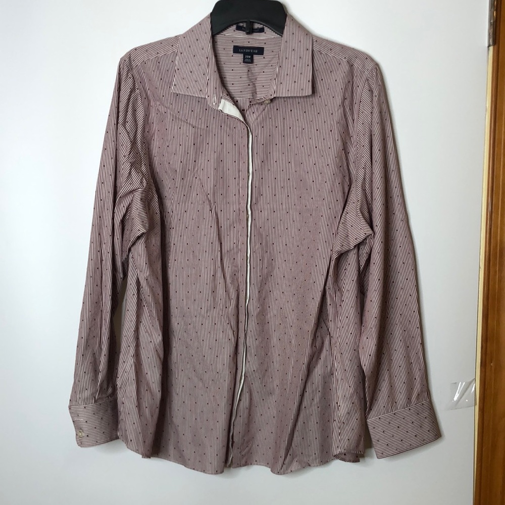 Lands' End Women's Collared Full Button Down Front Long Sleeve Top 20W PLUS SIZE